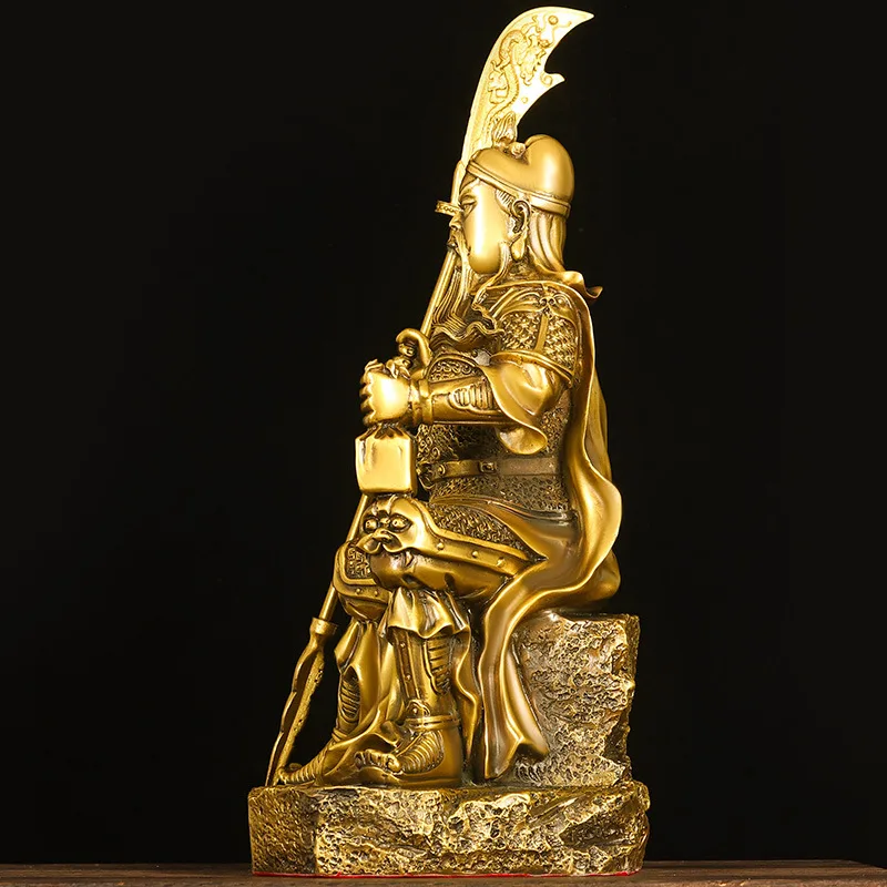 Gong All Copper Er Ye Martial Saint Yu Seal Guan Di Home Store Opening God of Wealth Statue