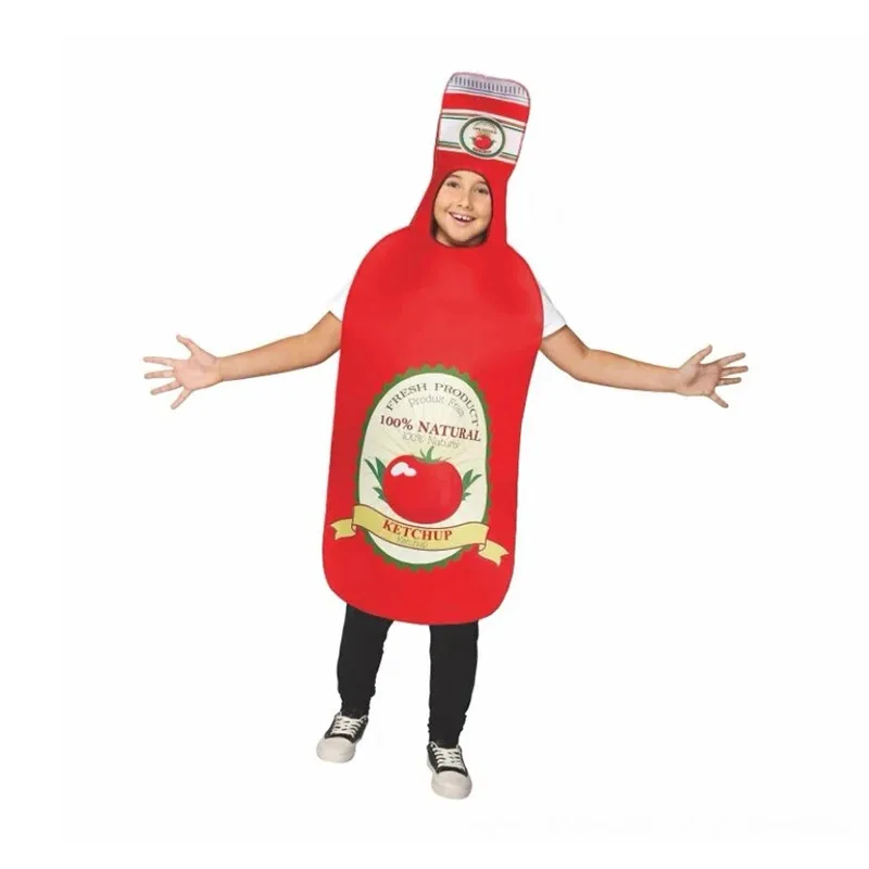 Bear's Den Unisex Familie Erwachsene Lustiges Essen Halloween Dress Up Cosplay Kinder Ketchup Kostüm Neu 2025