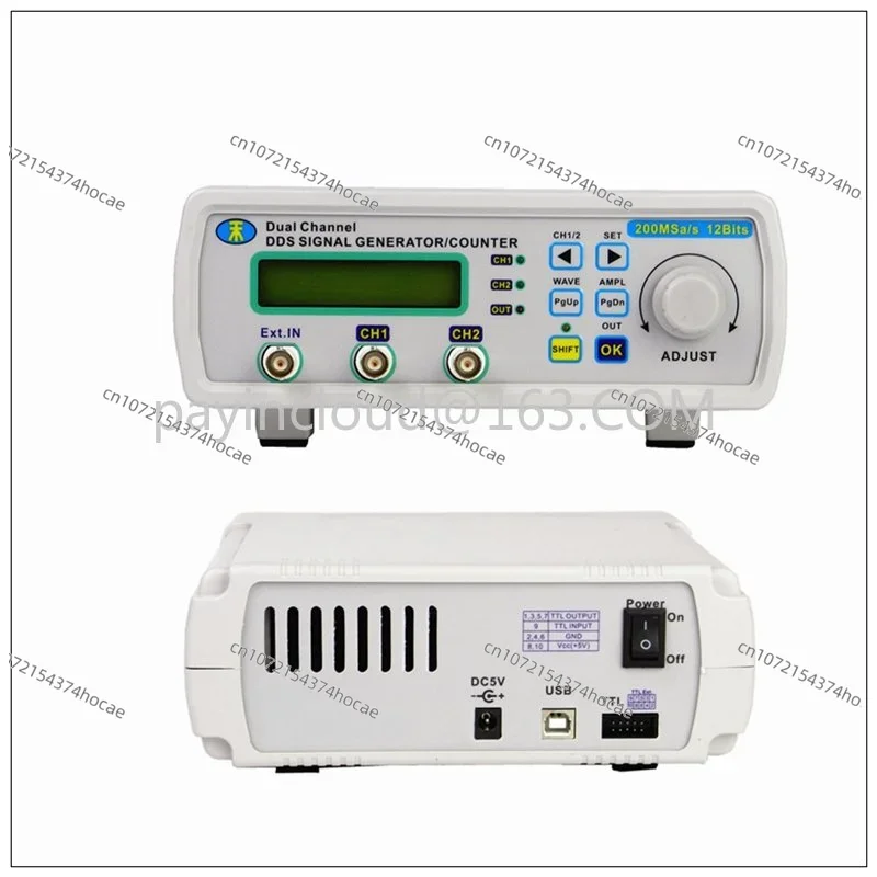 

JUNTEK MHS5225A CNC Dual Channel 25MHZ Signal Generator, DDS Function, Any Frequency Meter