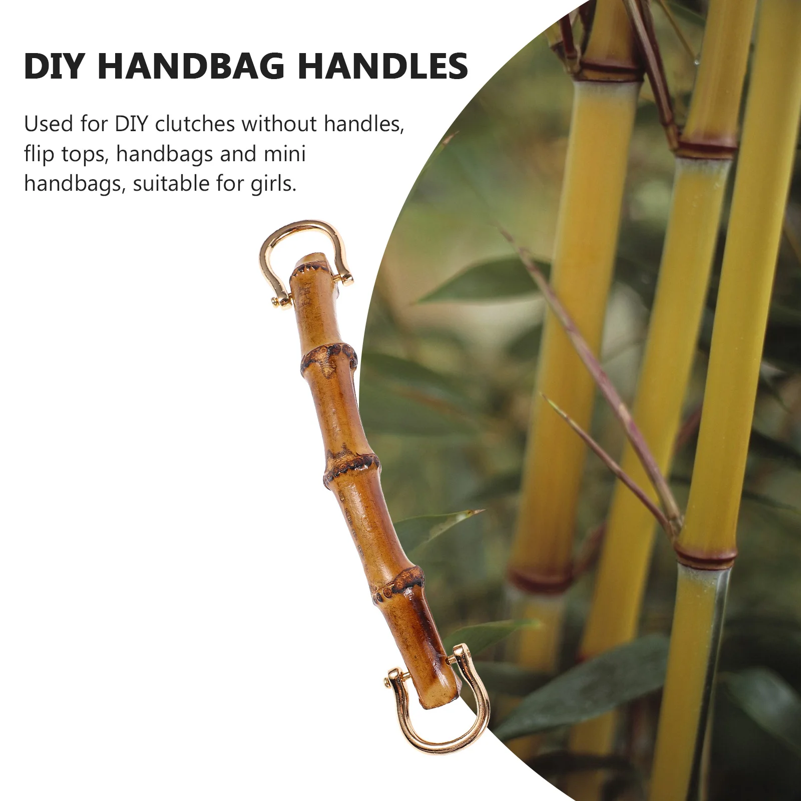 1 個 DIY ハンドバッグ竹ハンドル交換リング絶妙な職人技耐久性のある素材新鮮なデザイン荷物に実用的