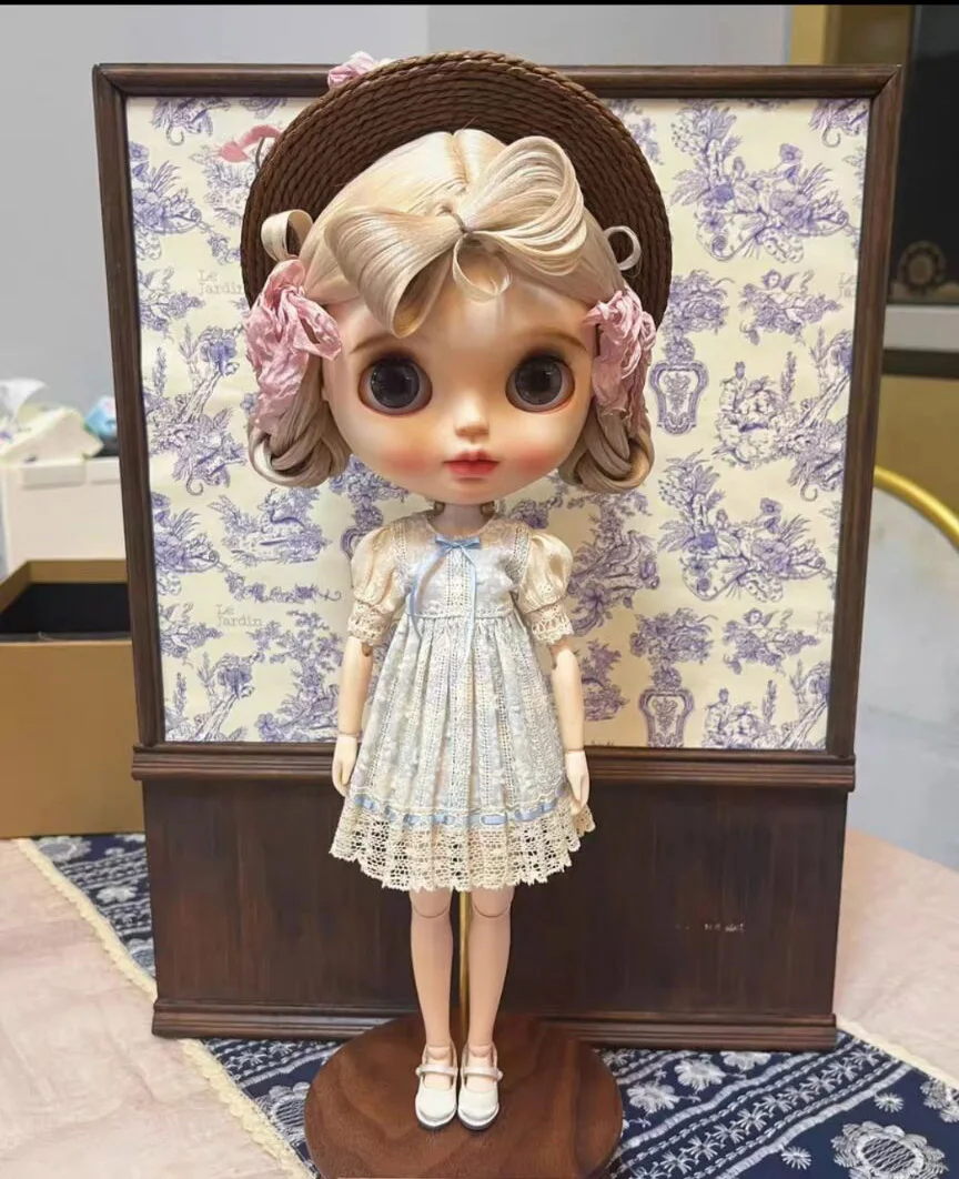 1 قطعة القوس خمر ريترو ستايل 2025 Blythe/landoudou فستان من قطعة واحدة (صالح لولو ، yymy24 ، Ob22 ، 24 ، 26 ، زون ، جيني) #2