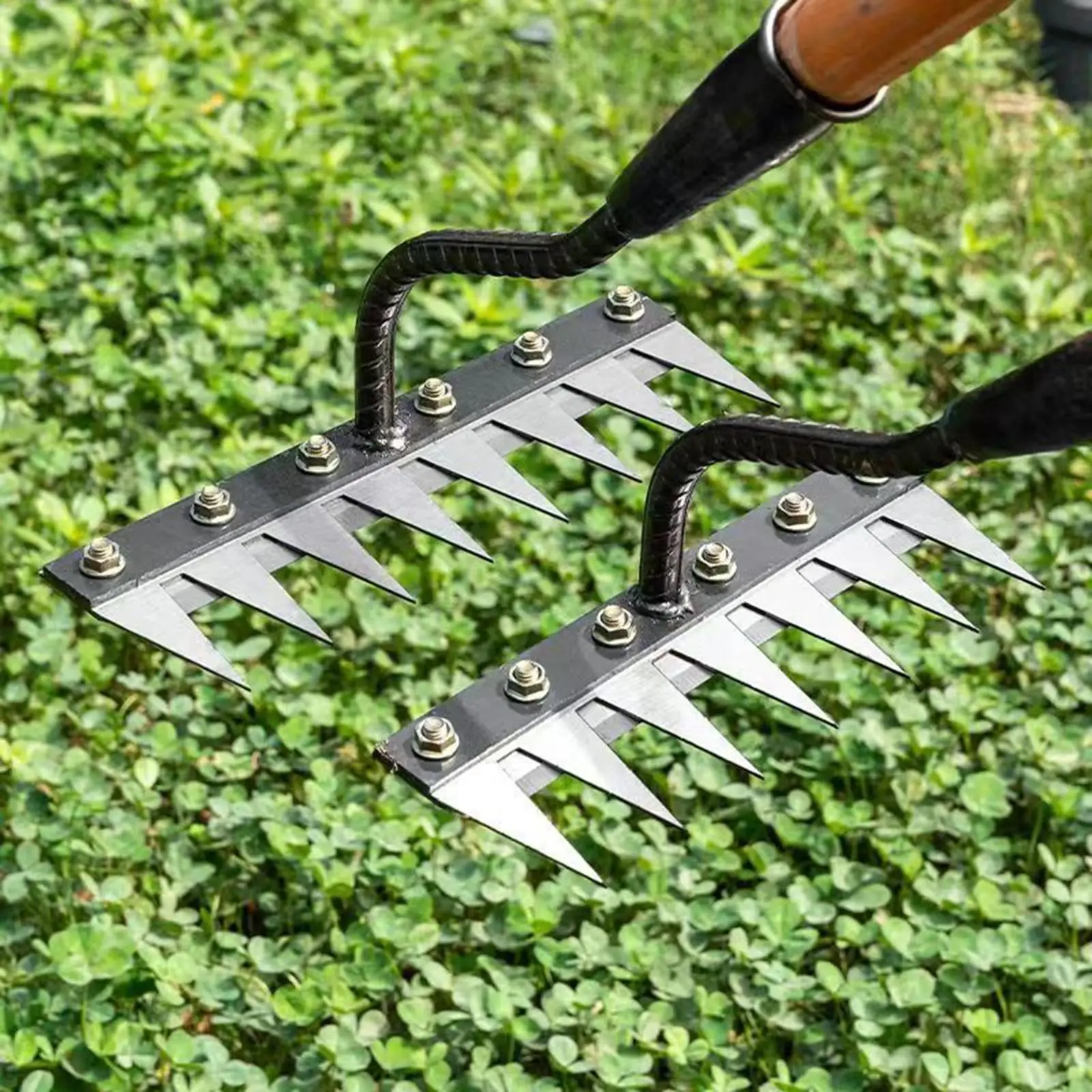 Garten-Unkrautrechen, robustes Handwerkzeug, Gartenrechen aus Metall, einfach zu bedienen, robust, vielseitig, praktisch, für Gartenarbeit, Hof, Hausbesitzer