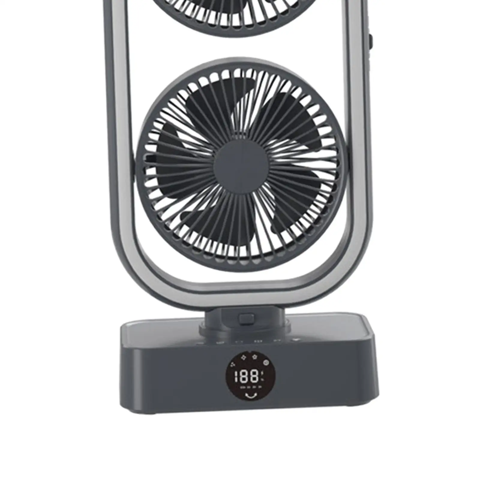 พัดลมตั้งโต๊ะหัวคู่ไฟ LED พลังสูง4ระดับ kipas angin Meja USB แบบปรับได้สำหรับการเดินทางสำนักงานบ้านตั้งแคมป์