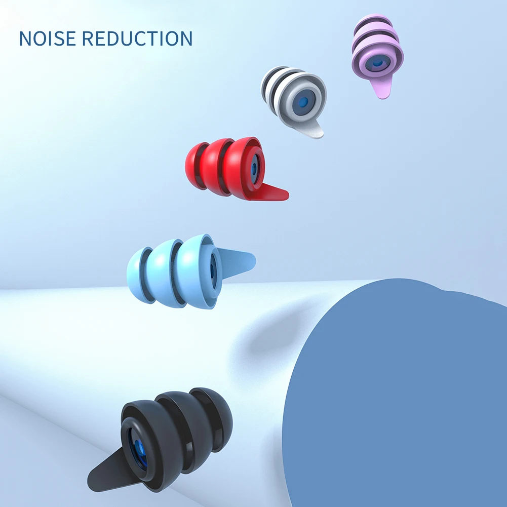 Silicone Noise Cancelling Earplugs Anti-noise Earplug For Travel Sleeping Ear Protection Reusable Waterproof Swimming Ear plugs