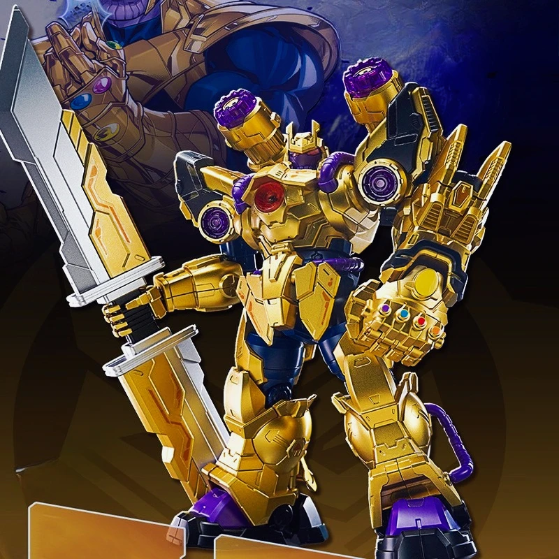 Конструктор Qman: Серия Marvel Mecha, Том 1, Суперзвездное издание: Капитан Америка, Танос, Тор (модель для сборки)