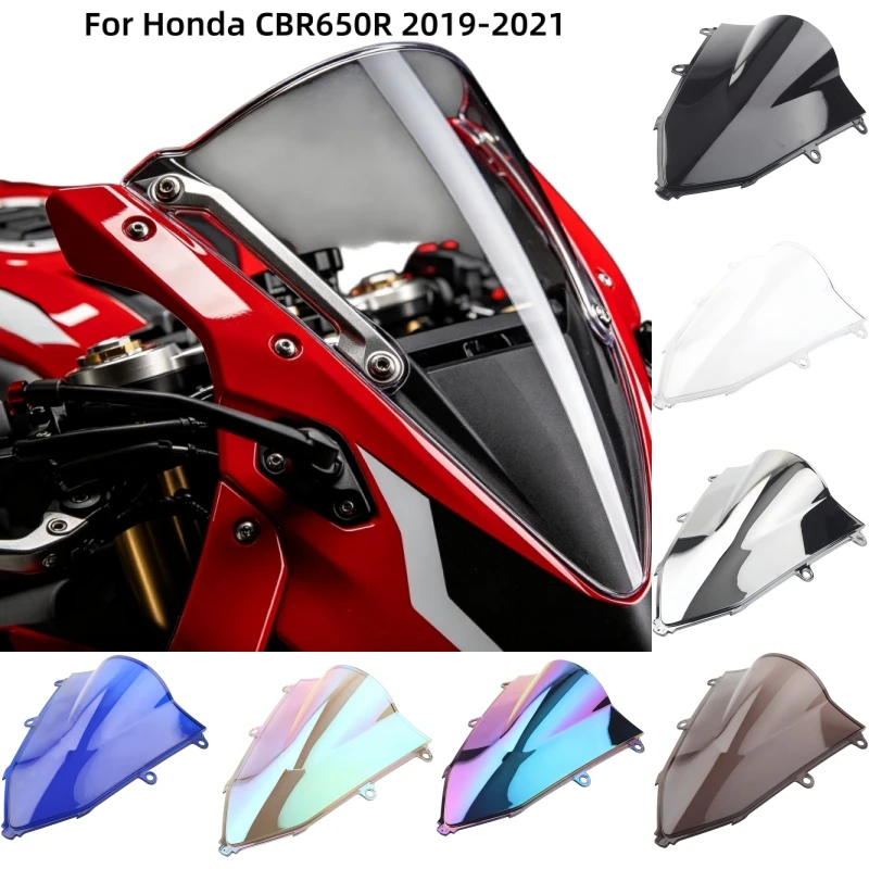 Motorcycle Windshield Front Windshield Air Reflector Flow Guide Plate Double Bubble For Honda CBR 650 R 650R CBR650R 2019-2021