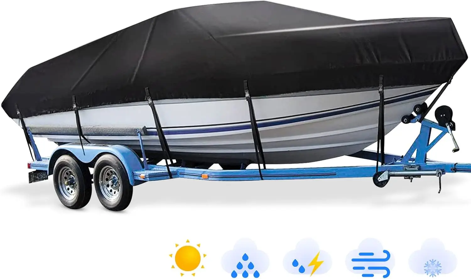 

Trailerable Boat Cover 20-22ft Waterproof Heavy Duty Boat Cover, UV Resistant Marine Grade Canvas Outboard Cover Fits Bass Boat