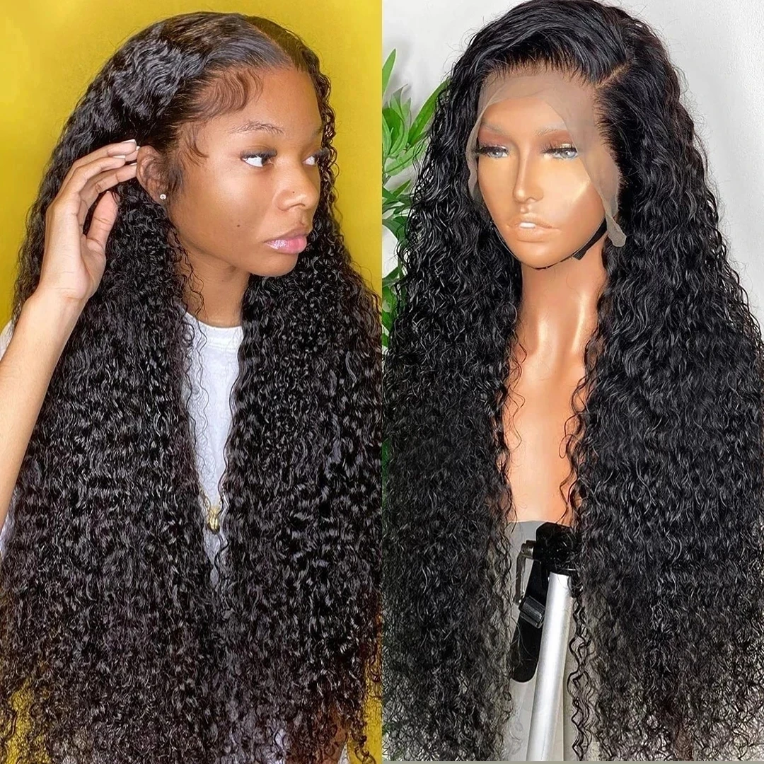 38 inches brazilian human hair lace frontal wig 13x6 water wave lace front wig 13x4 hd curly human hair wig for women