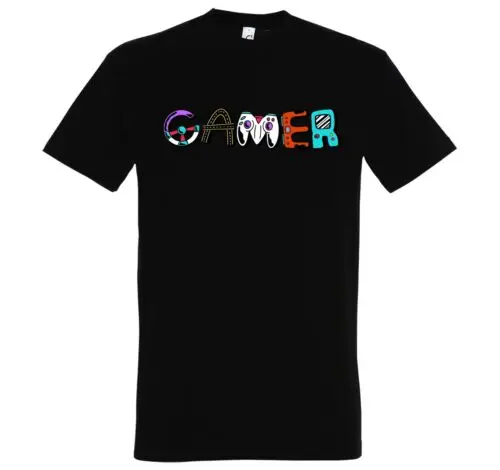 Herren T-Shirt Gamer Logo Spruch Zocken Gaming Videospiele Spielkonsolen Lustig