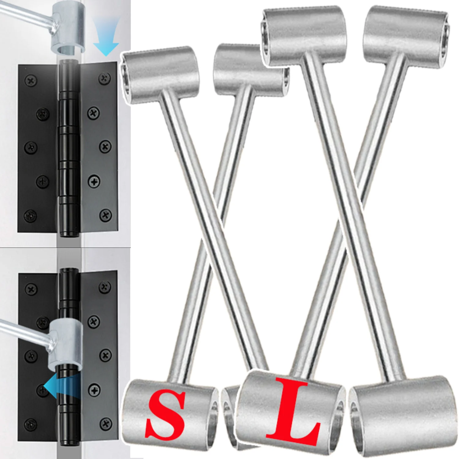 1-2PCS Double Head Hinge Gap Repair Wrench Labor Saving Tool for Round Bolt Door Spanner Home Hardware Bolt DIY Installation Kit