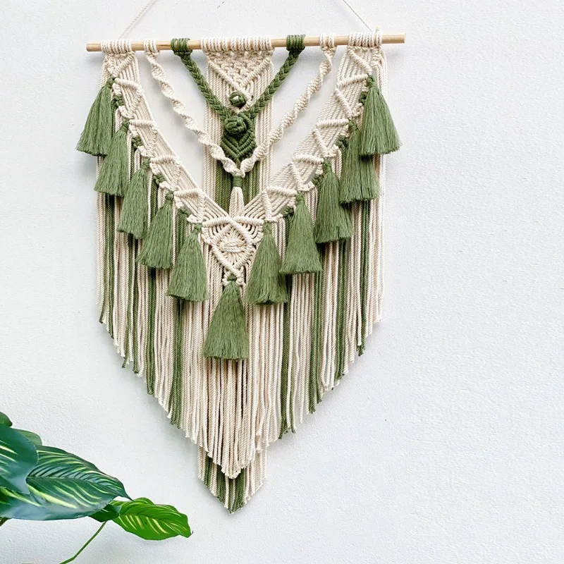 1pcs Bohemian Macrame Wall Hanging Tassel Hand Woven Tapestry Home Decor Living Room Bedroom Decoration Wall Art