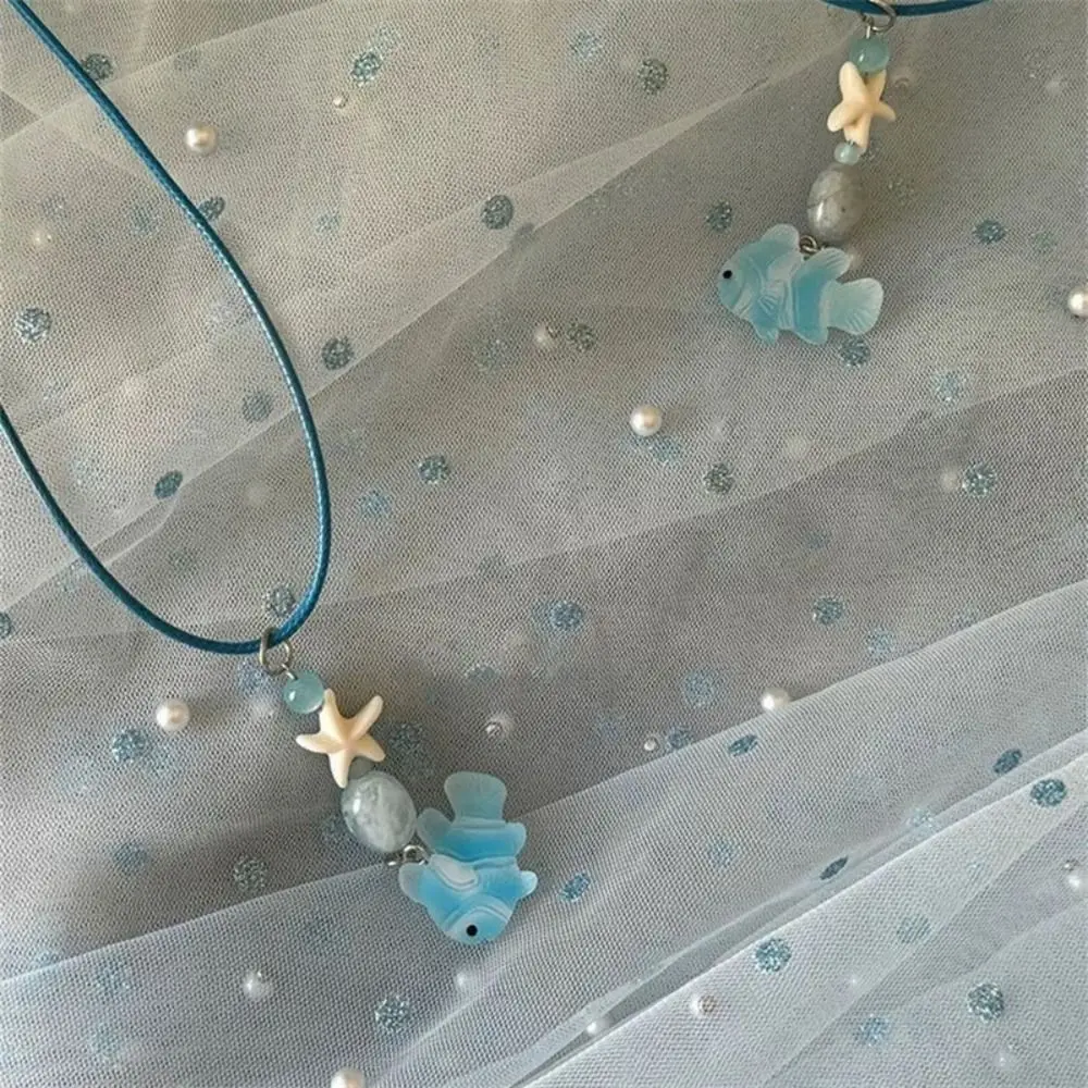 Fashion Cute Cartoon Fish Pendant Colorful Rope BFF Friendship Accessories Chain for Girls Best Friends