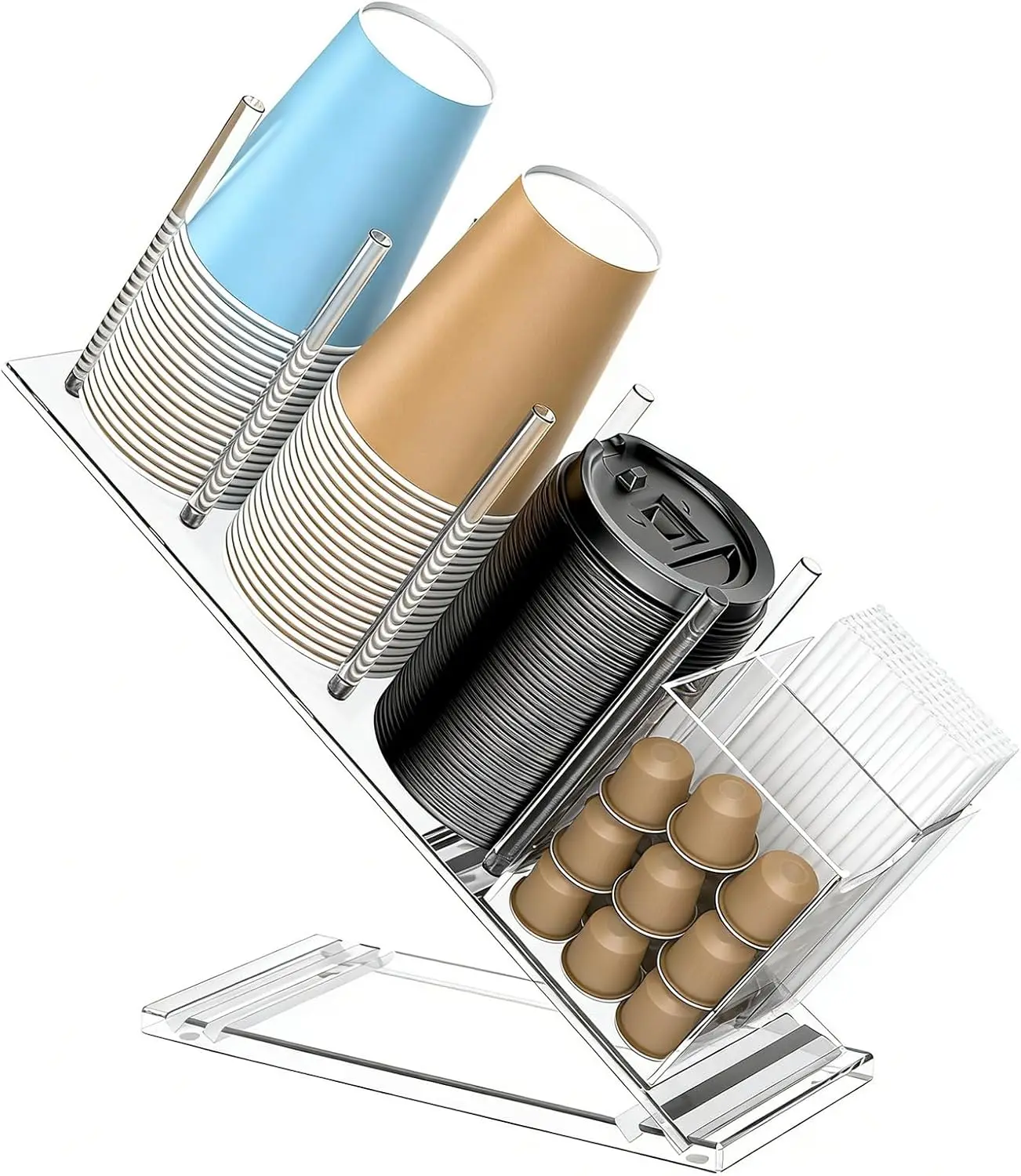 Garvee 1pcs Acrylic Transparent Coffee Capsule Holder - Acrylic Coffee Capsule Holder, Transparent Coffee Capsule Rack, Coffee Capsule Storage Organizer