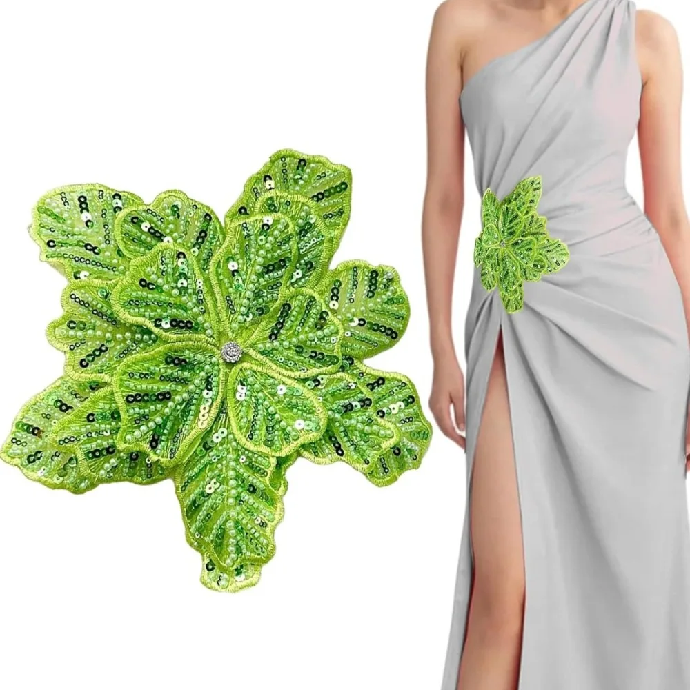 

Handmade Sequin Decal Wedding Dress Bead Patch Tight Corset Hat Denim Jacket Embroidered Lace Sewing Patch