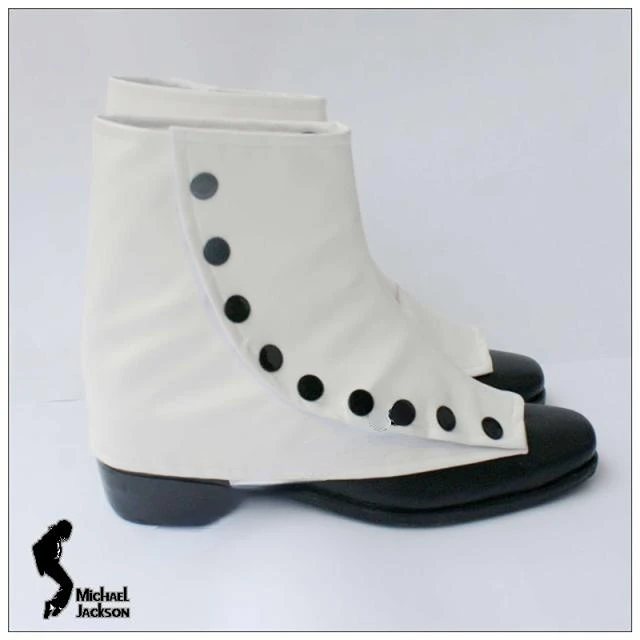 MJ Dangerous White Shoe Cover Michael Jackson Shoes Leather Spats Cover for Performance SC Smooth Criminal MV Vocal Concert