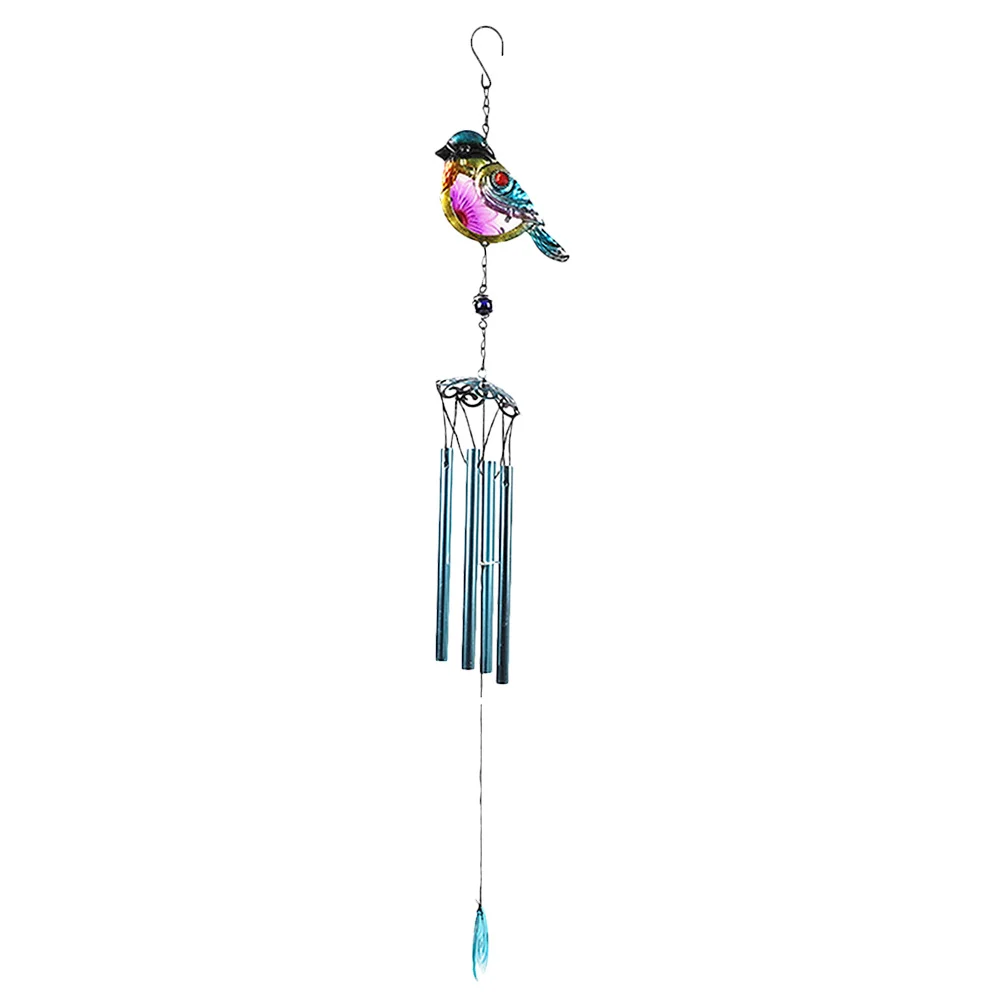

Compact Wind Chime Hanging Ornament Bird Statue Decor for Garden Balcony Yard Outdoor Creative Glass Wind Bell Pendant