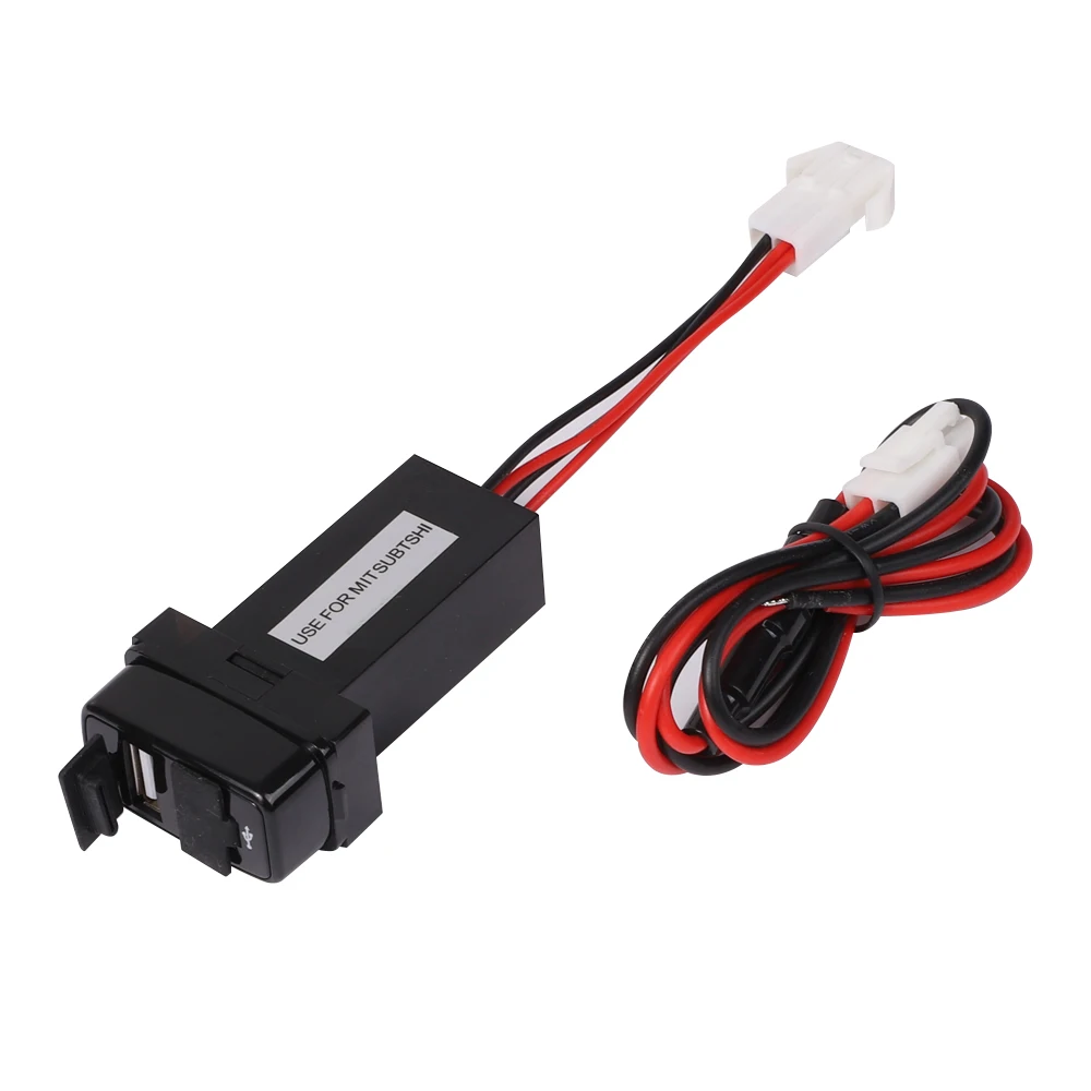 Dual USB Car Charger Power Adapter 2 Ports USB Interface Socket Car Modification Dashboard Parts For Mitsubishi Pajero Lancer