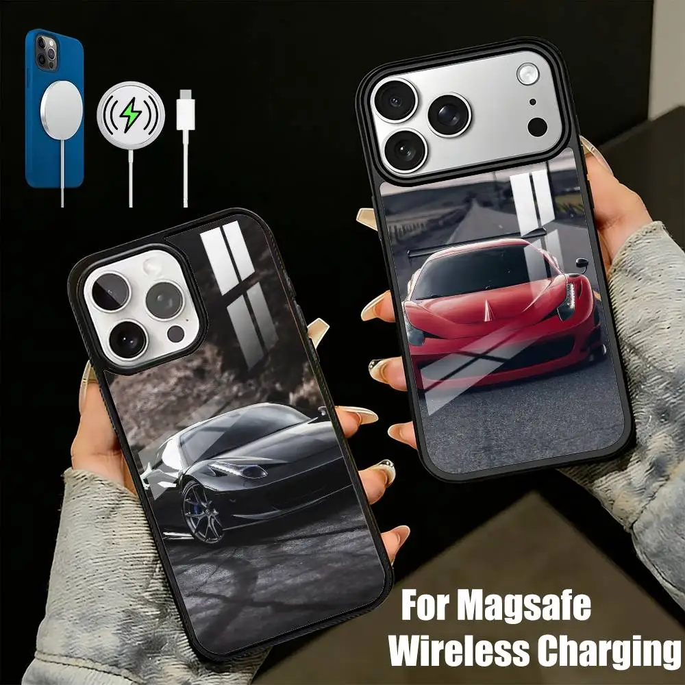 

Supercar F-FerriiS 458 Italia Phone Case For iPhone17,16,15,14,13 Plus,Pro Max Magnetic For Magsafe Wireless Charging