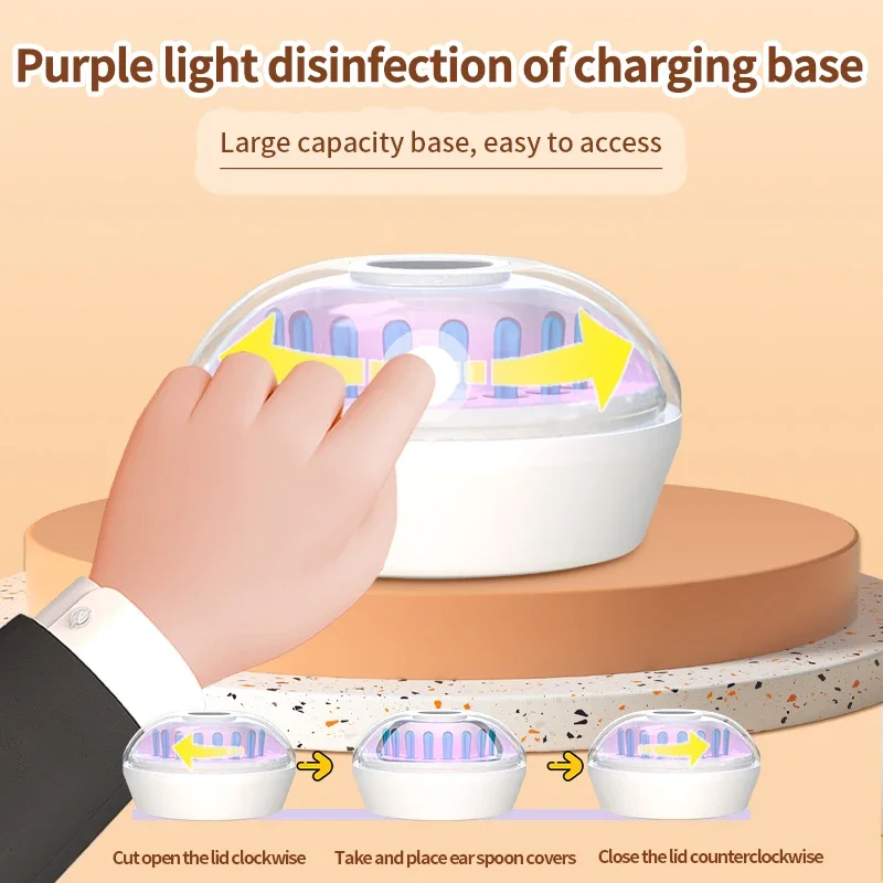 Visual Ear Spoon, Wireless Visual Silicone Ear Spoon Safe Endoscope Earpick with 3 Camera Otoscope Ear Cleaner For Kids Adults