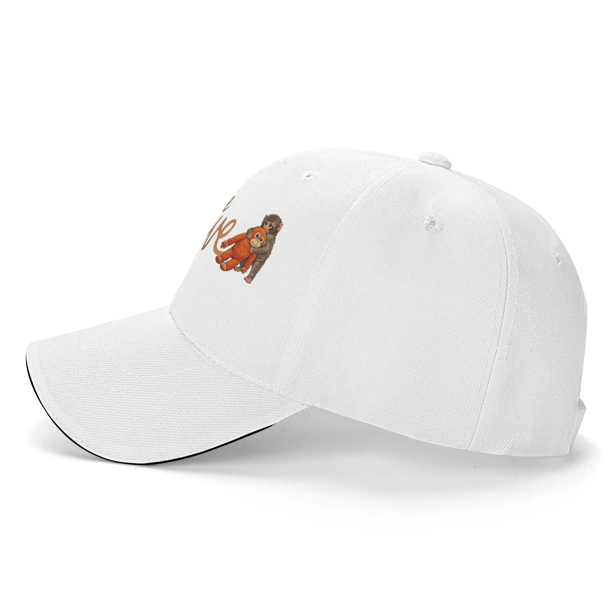 Summer Casual Baseball Cap Punch Baby Monkey Cute Stuffed Animal Zoo Japan Inspiration Kpop Rock Trucker Hat For Women Men