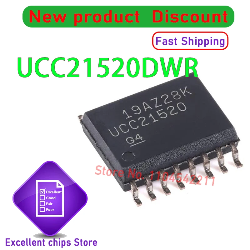 UCC21520DWR UCC21520 SOIC-16 New Original  UCC27524DR 27524 UCC27524ADR 27524A SOIC-8 10pcs/lot