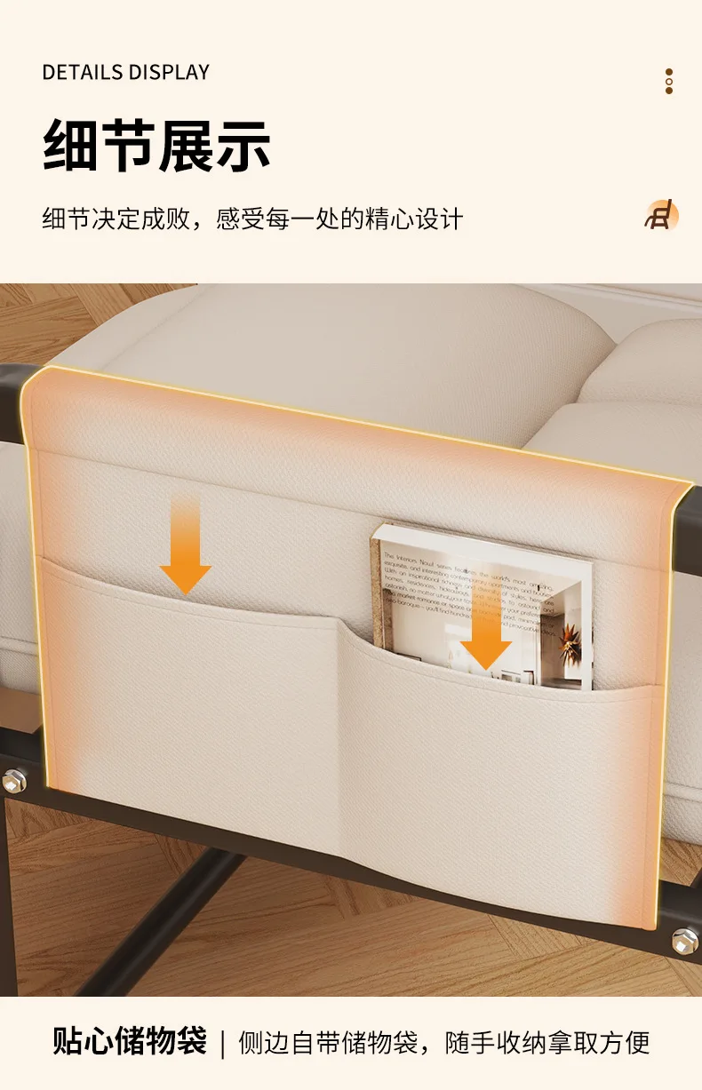 Folding Convertible Sofa Bed Recliner Lazy Armchair Single Sofa Lounge Chair Living Room Balcony Office Bedroom Home Furniture