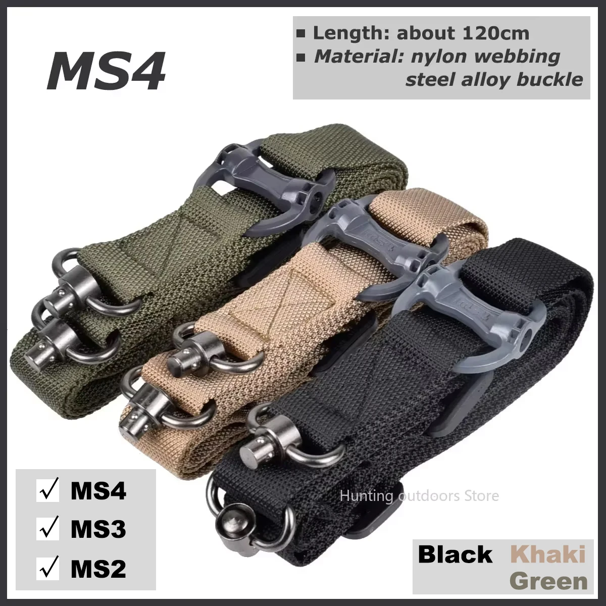 MS4 Sling MS3  MS2 2 Points Adjustable Tactical Rifle Sling Hunting Nylon Gun Strap Tactical Mount Safety Gun Straps