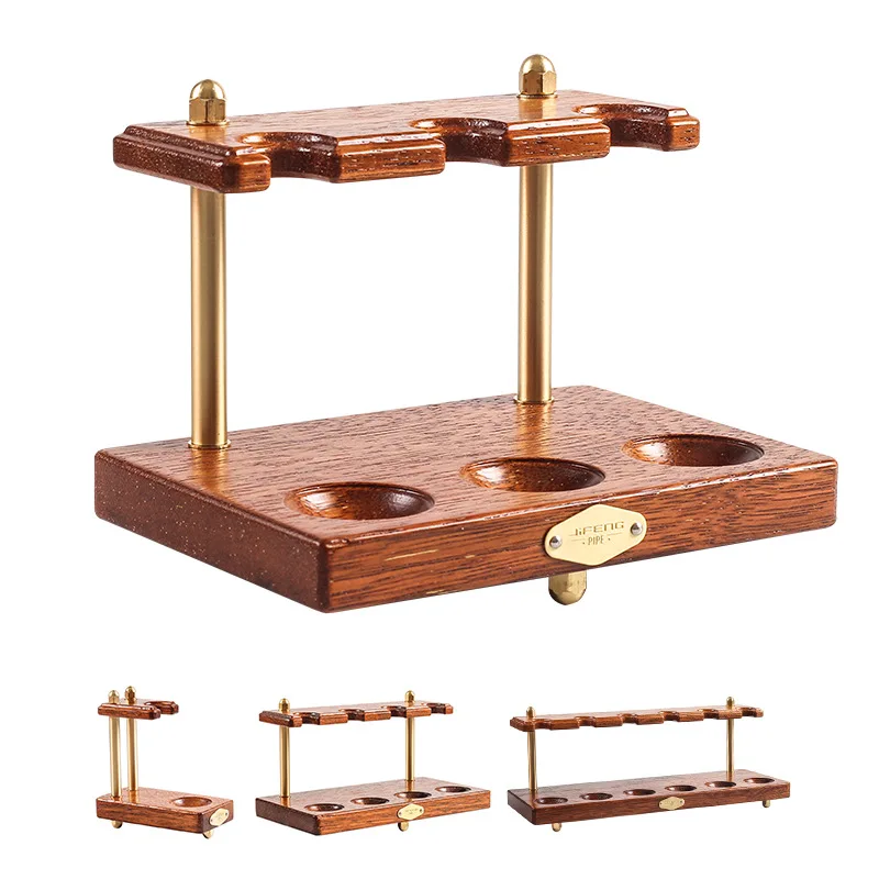 New 1pcs Wooden Tobacco Pipe Stand Rack Display Holder for 6 Smoking Pipes from Solid BeechTree Wood Hand Carved Accessories