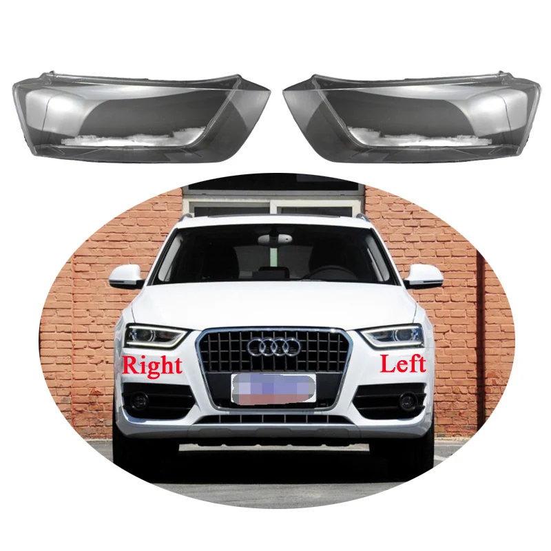 

Car Headlight Cover Transparent Headlamp For Audi Q3 2012 2013 2014 2015 Glass Shell Lampshade Car Accessoires