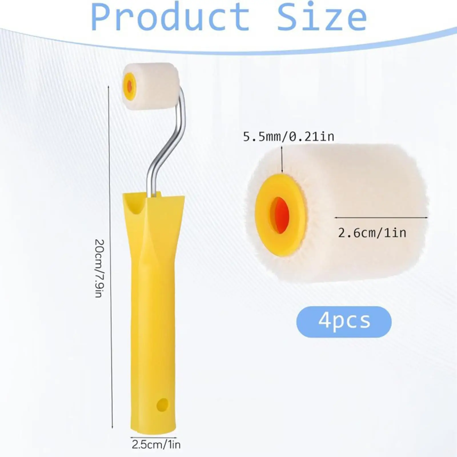 Compact Paint Roller Set Lightweight Mini Roller for Professional Painting and Home DIY Improvements