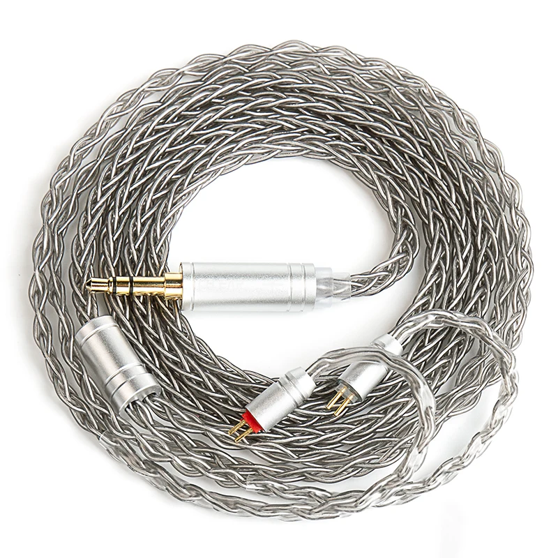 KBEAR ST12  8 core HiFi Earphone 4N OFC silver-plated Upgraded Cable  3.5/4.4mm MMCX/0.78mm 2Pin for Lark Rosefinch KS1