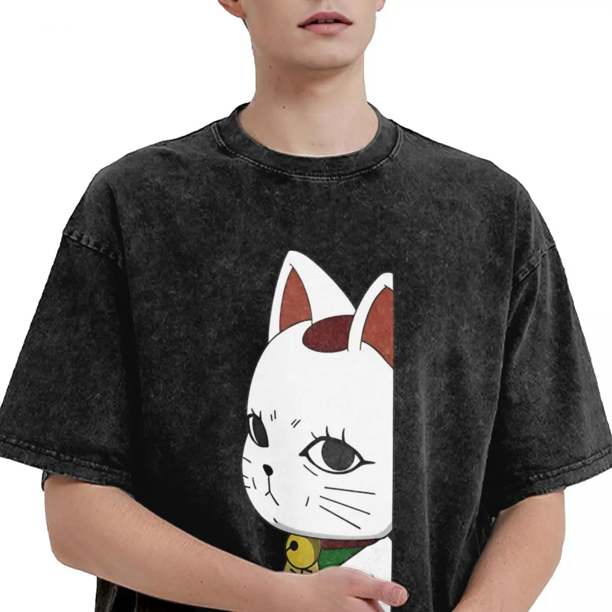 تي شيرت Turbo Granny Dandadan Cat تي شيرت Harajuku تي شيرت بأكمام قصيرة تي شيرت عتيق صيفي كاجوال مريح كبير الحجم