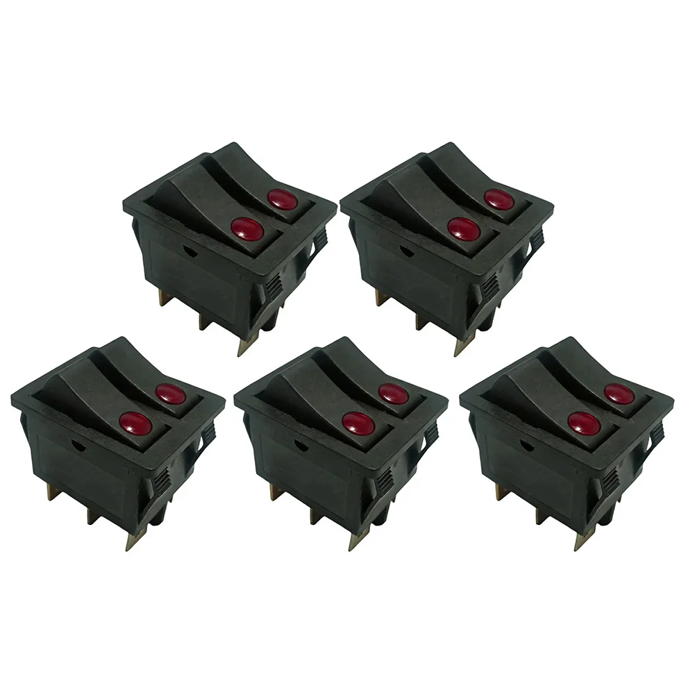 5PCS 16A 250V Dual Power Push Button Switch For Oil Filled Radiator Heater Electrical Appliance On Control Component Tool