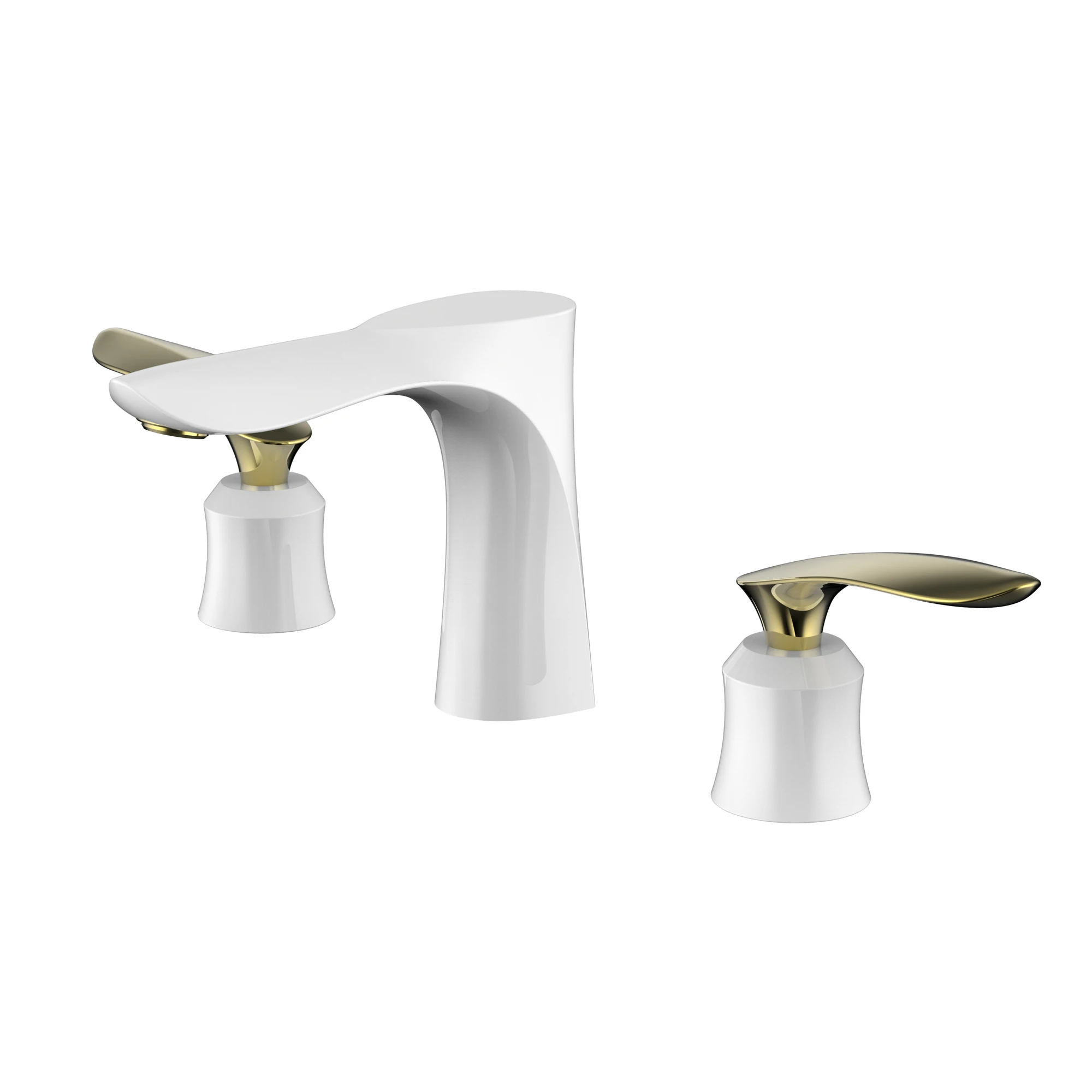 Luxury 3 Holes 2 Handles Brass Bathroom sink faucet Top Quality copper Cold hot water Basin Mixer Tap Popular design