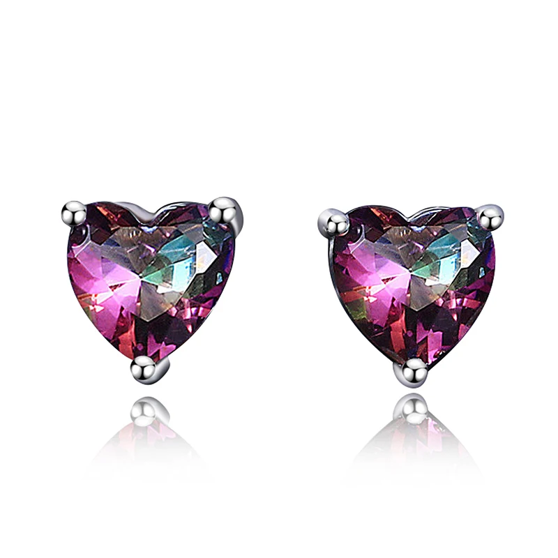 Earrings For Women Romantic Heart  Fashion Jewelry Earring With Created Gemstone Topaz Stones Party Wedding Birthday Gifts