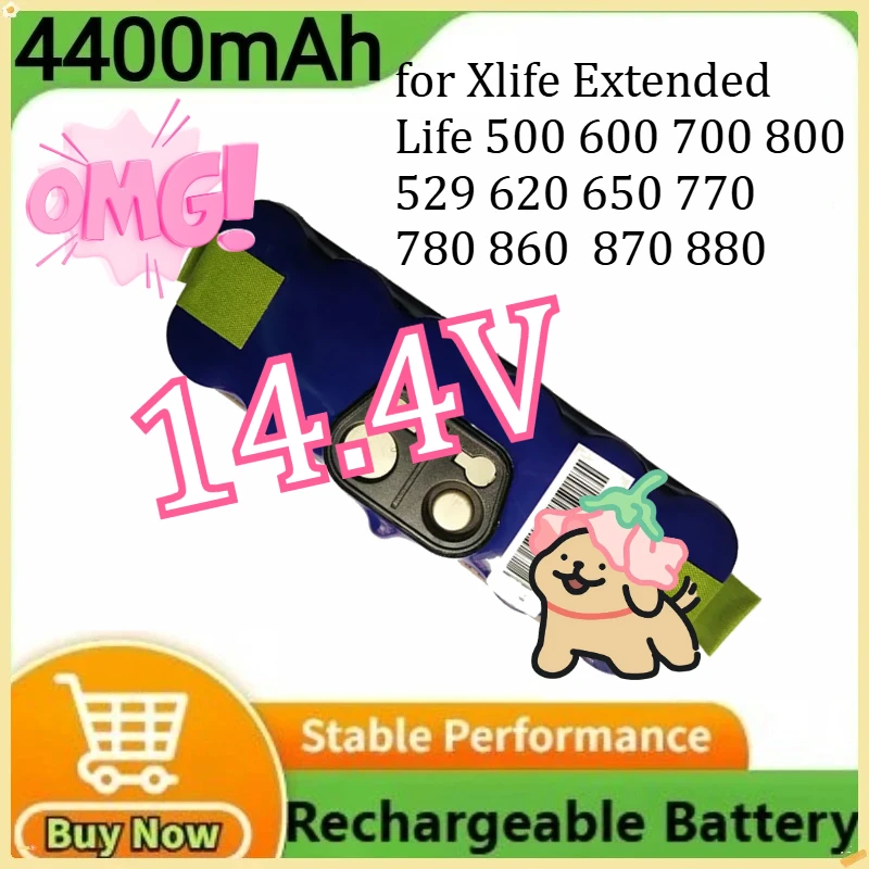 

for IRobot Roomba Battery for Xlife Extended Life 500 600 700 800 529 620 650 770 780 860 870 880 Robots NI-Mh Battery 4400mAh
