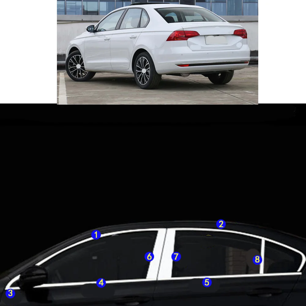 

Car Sticker Garnish Pillar Window Middle Strip Trim Frame Hoods For VW Volkswagen SANTANA Sedan 2016 2017 2018 2019 2020 2021