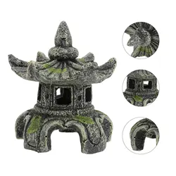 Fish Tank Pavilion Decorative Pavilion Aquarium Adornment Shrimp House Decor Simulated Pavilion Model for Decor Fish Shrimp