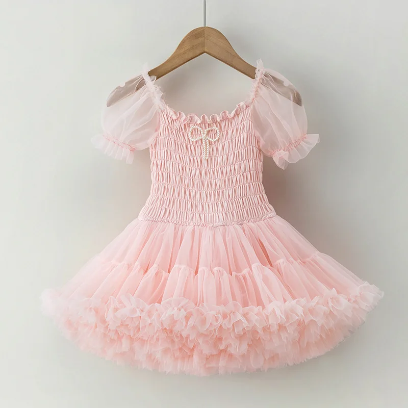 

Flower Girl Dress For Wedding Baby Girl Mini Skirt Tutu Dress Tulle Puffy Princess Child First Eucharistic Birthday Party Gowns