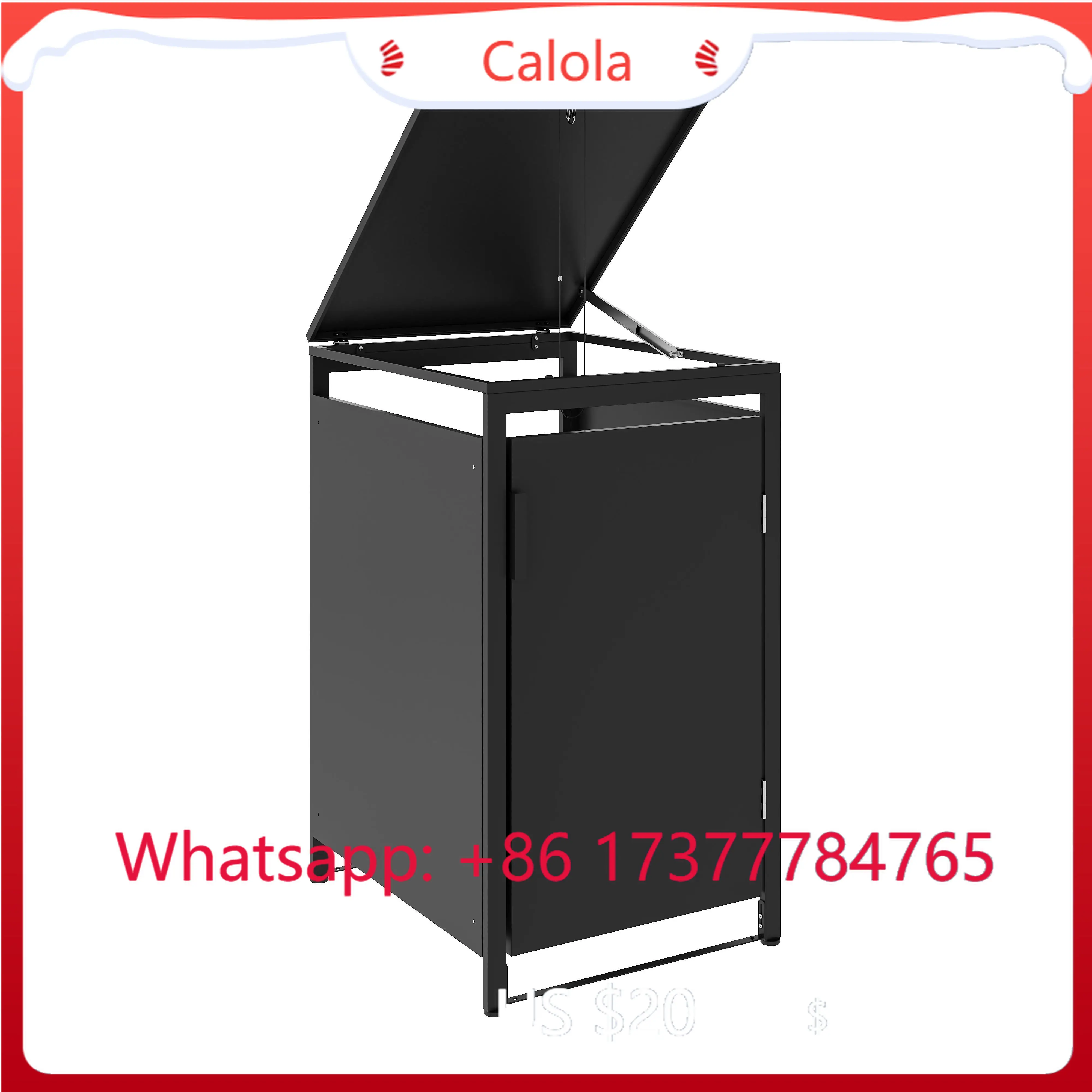 Outdoor Weatherproof Wheelie Bin Storage Box, Ventilated Open-Top Dustbin Cover, Easy Assembly for Backyard