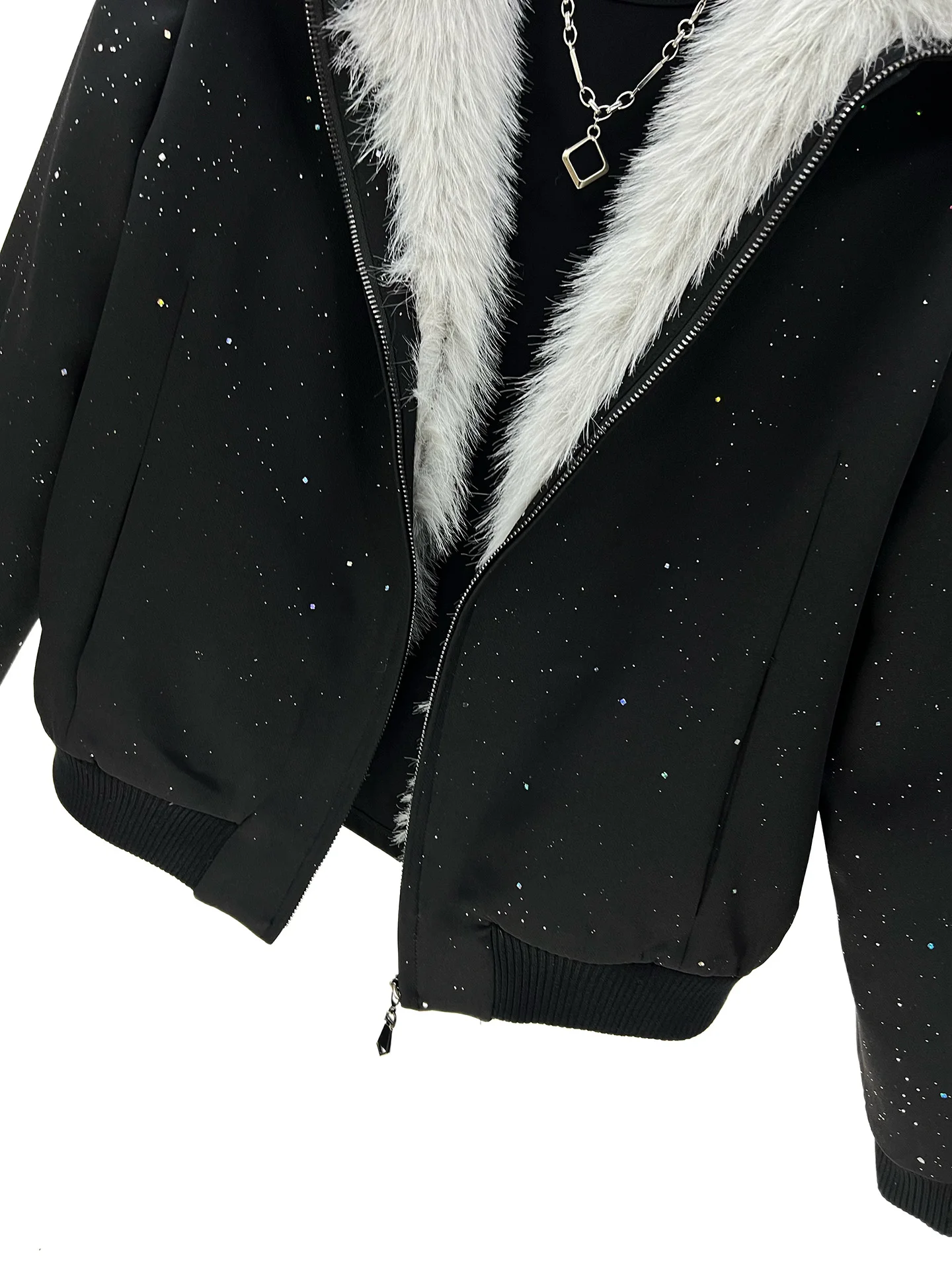 Men's 2025 Winter New Versatile Thickened Warm Trendy Parkas High-end Starry Sky Fleece Lined Jackets Long Sleeve Chic Parkas