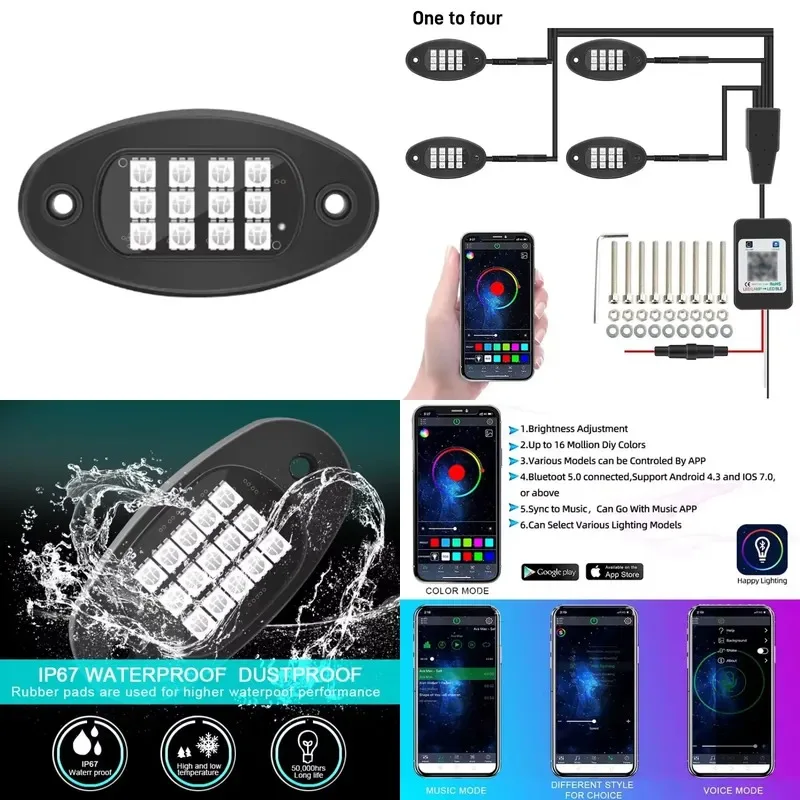 Automotive RGB Ambient Light Bottom Decorative Lamp for Car Truck Application Control