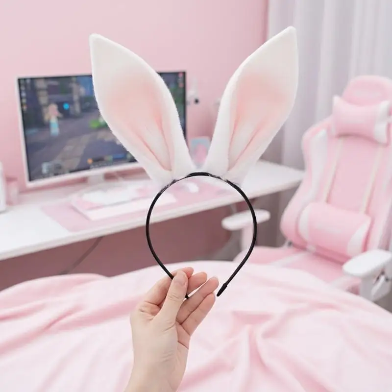 Rabbit Ears Headband 1Pcs Plush Faux Fur Bunny Hairband for Party Costume Cosplay Decor Girls Gifts