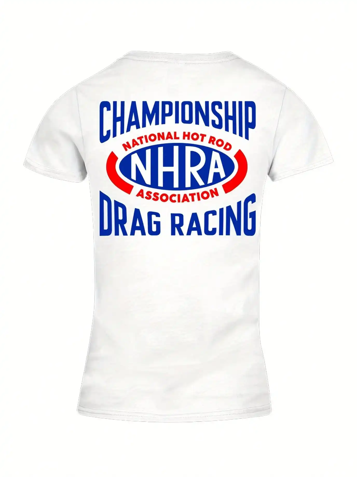 

Limited Edition NHRA Drag Racing Graphic T-Shirt for Men & Women - Red & Blue Championship Design