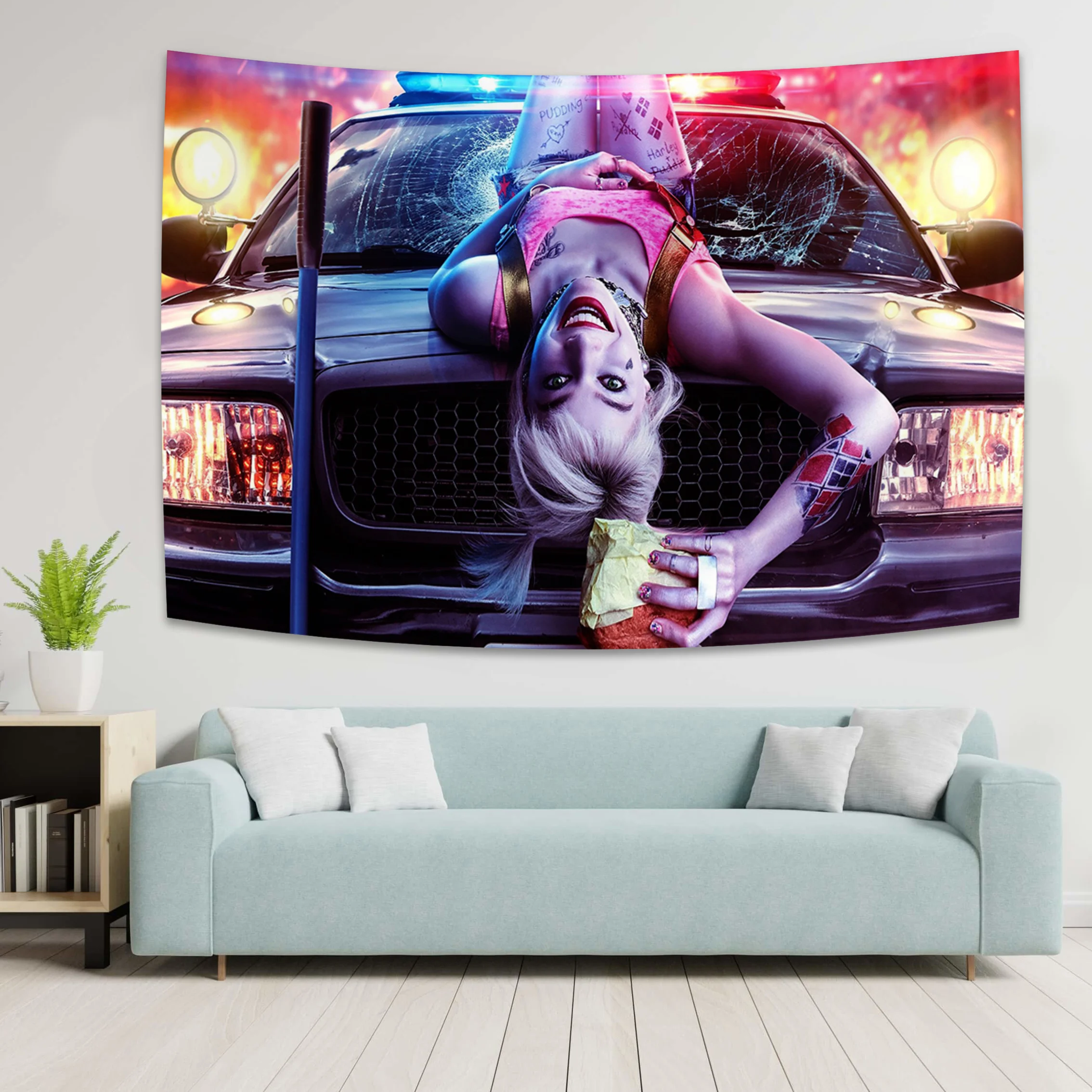 Classic Movie Jokers Female Tapestry Hippie Charming Girl Bedroom Canvas Wall Decoration