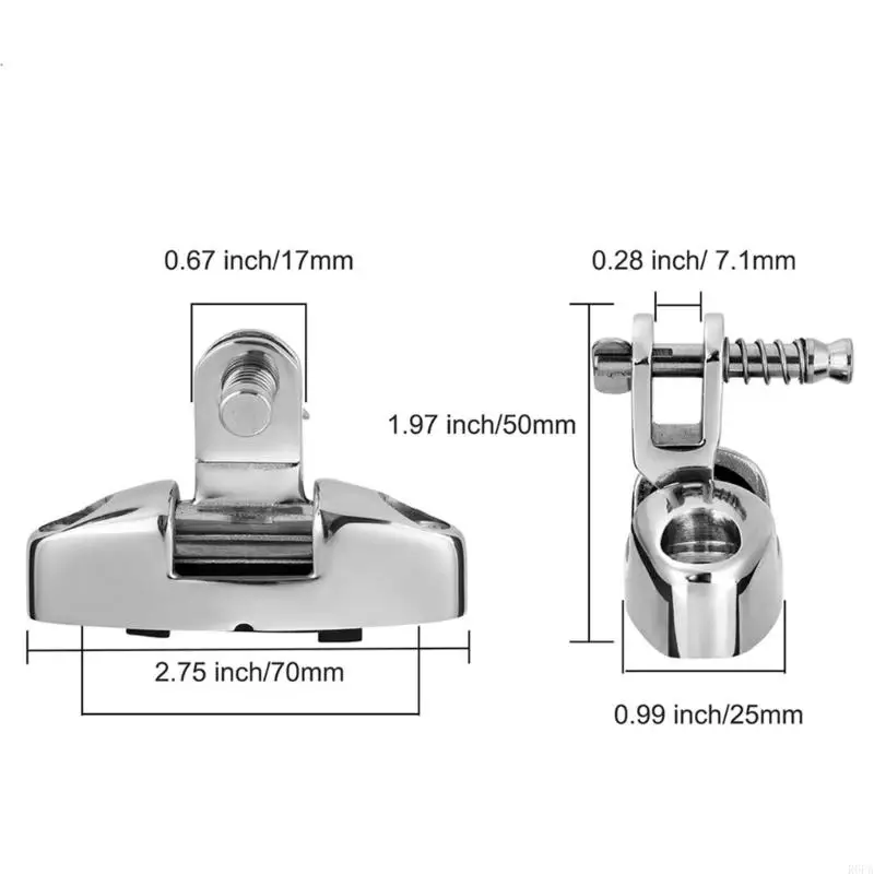 Charnières qualité Marine, 2 pièces, à ressort 70mm pour le du couvercle du navire d'ombrage