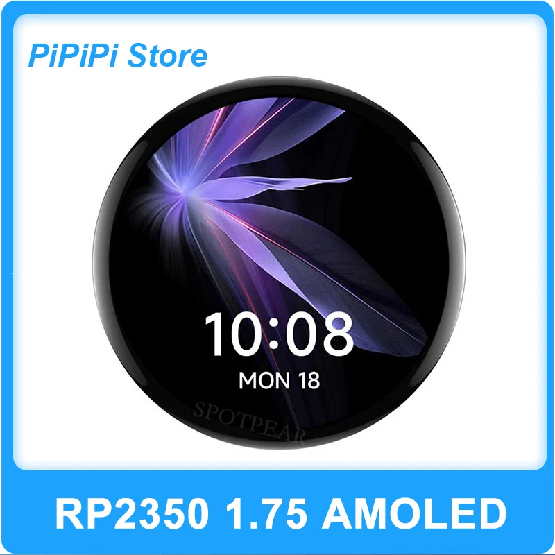 Raspberry Pi Pico 2 RP2350 chip 1.75inch AMOLED Display Development Board Built-in acceleration/gyroscope IMU sensor QMI8658