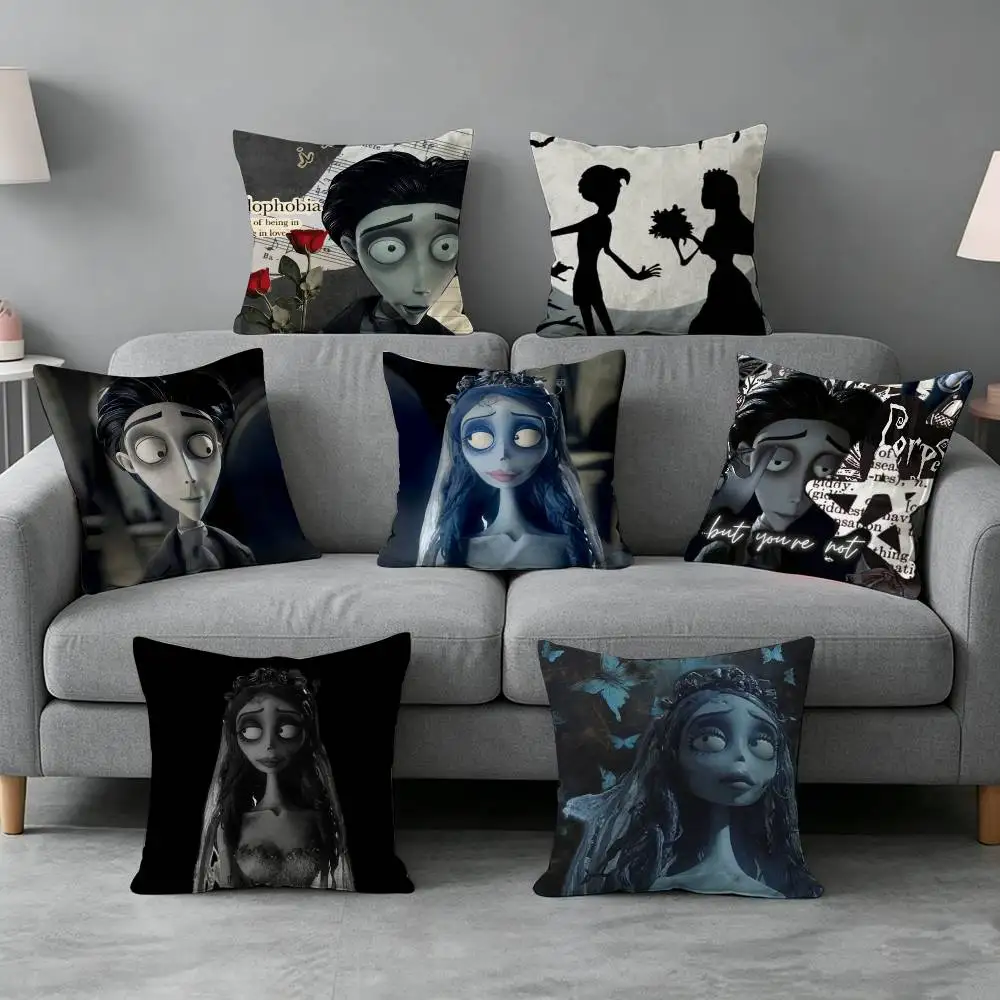 Corpse B-Bride-e Victor-r Pillow cover Soft Microfiber Pillowcase Home Sofa Decor Surprise Decorative printed.