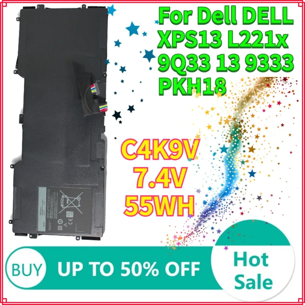 

Аккумулятор для ноутбука 7.4V 55Wh C4K9V для Dell XPS13 L221x 9Q33 13 9333 PKH18 C4K9V