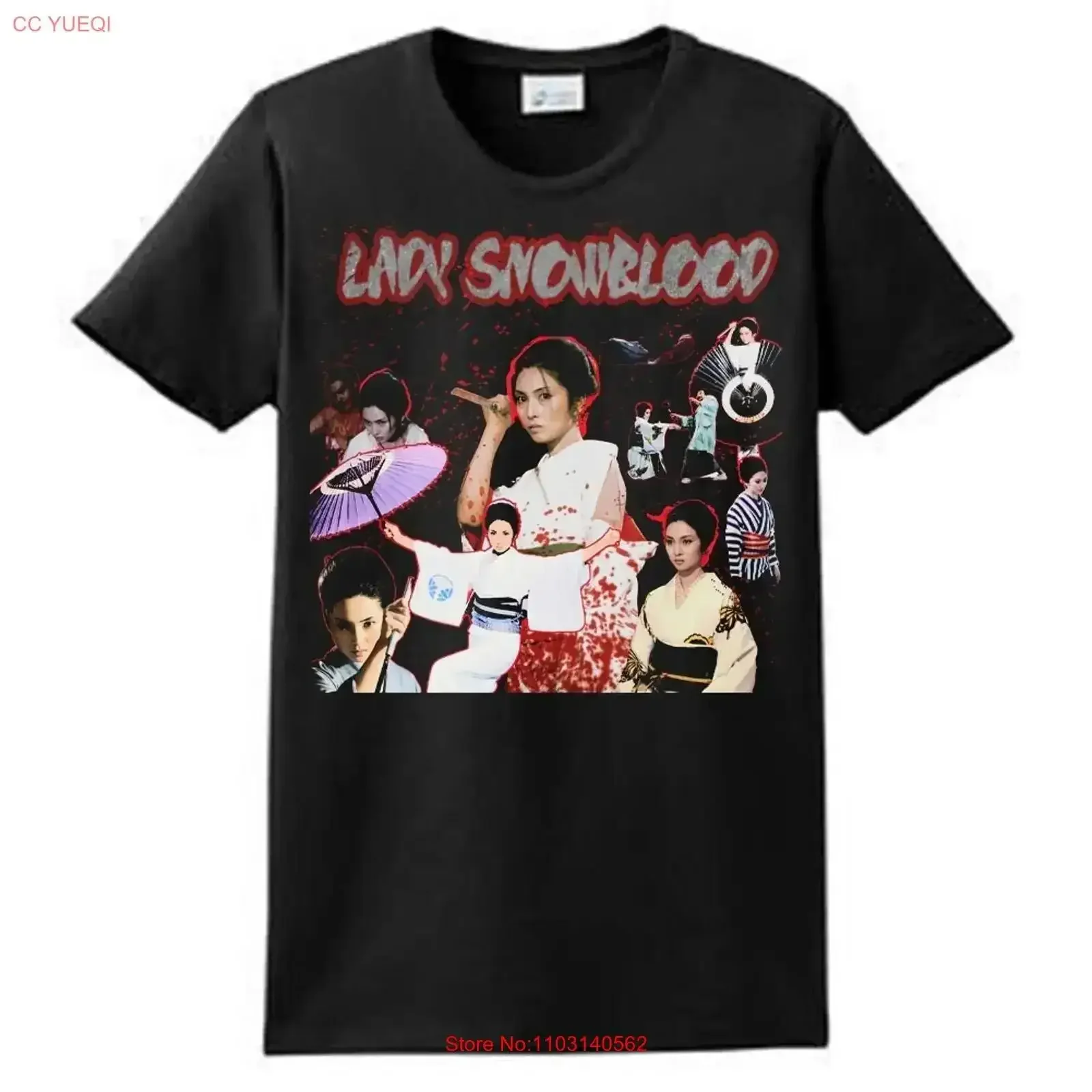 Футболка Lady Snowblood в винтажном стиле, дышащая, с графическим принтом, для повседневной носки, слегка универсальная, в стиле уличной моды.